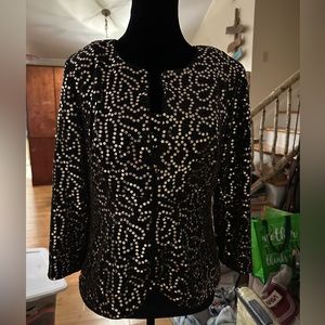 Jean Alexander black and gold sequin tank with jacket.  Size medium. Worn once
